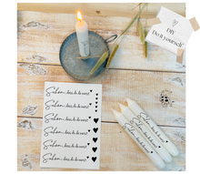 Lade das Bild in den Galerie-Viewer, Kerzenfolie/Kerzentattoo "2007" Schön, dass du da warst - Kerzensticker DIY