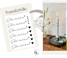 Lade das Bild in den Galerie-Viewer, Kerzenfolie/Kerzentattoo "2007" Schön, dass du da warst - Kerzensticker DIY