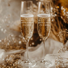 Load image into Gallery viewer, 2er Set Sektglas personalisiert mit Gravur - Hochzeitsgeschenke mit Name & Datum "Anouk" Leonardo