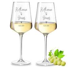 Charger l'image dans la galerie, 2er Set Weinglas personalisiert mit Gravur - Hochzeitsgeschenke mit Name & Datum "Katharina" Leonardo