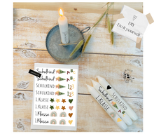 Load image into Gallery viewer, Candle foil/candle tattoo "Zander" Nice that you're here - candle sticker DIY