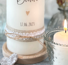 Charger l'image dans la galerie, Bougie de mariage "Katharina" mini coeur or - personnalisée