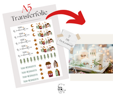 Lade das Bild in den Galerie-Viewer, Kerzenfolie Kerzentattoo " 9001 - Frohe Weihnachten " * Skandi Häuserreihe - Kerzensticker DIY
