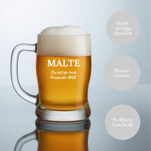 Charger l'image dans la galerie, Bierglas mit Gravur Leonardo - Personalisiertes Geburtstagsgeschenk für Männer