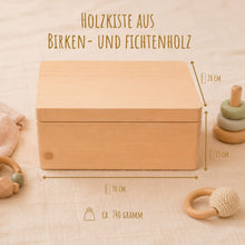 Lade das Bild in den Galerie-Viewer, Erinnerungsbox Baby mit Deckel Motiv Storch Mädchen personalisiert – Ansicht 3