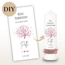 Lade das Bild in den Galerie-Viewer, Kommunionkerze "Polly" - personalisiert