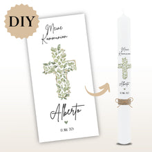 Lade das Bild in den Galerie-Viewer, Kerzenfolie Kommunionkerze "Alberto" - personalisiert