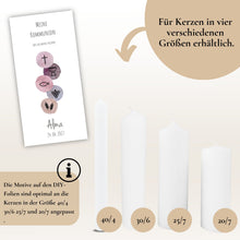 Lade das Bild in den Galerie-Viewer, Kerzenfolie Kommunionkerze "Alma" - personalisiert