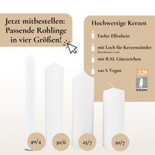 Lade das Bild in den Galerie-Viewer, Kerzenfolie Kommunionkerze "Anni" Eukalyptuskranz - personalisiert