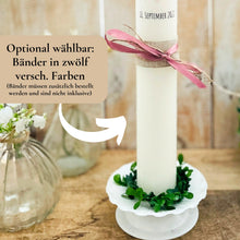 Lade das Bild in den Galerie-Viewer, Kerzenfolie Kommunionkerze "Antonella" Blumen Regenbogen - personalisiert