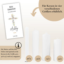 Lade das Bild in den Galerie-Viewer, Kerzenfolie Kommunionkerze "Ashley" - personalisiert