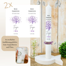 Lade das Bild in den Galerie-Viewer, Kerzenfolie Kommunionkerze "Faya" - personalisiert