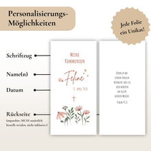 Lade das Bild in den Galerie-Viewer, Kerzenfolie Kommunionkerze "Feline" - personalisiert