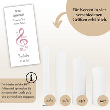Lade das Bild in den Galerie-Viewer, Kerzenfolie Kommunionkerze "Frederike" - personalisiert