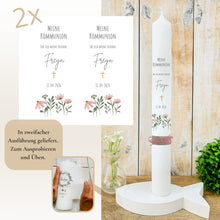Lade das Bild in den Galerie-Viewer, Kerzenfolie Kommunionkerze "Freya" - personalisiert