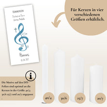 Lade das Bild in den Galerie-Viewer, Kerzenfolie Kommunionkerze "Hennes" - personalisiert