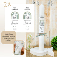 Lade das Bild in den Galerie-Viewer, Kerzenfolie Kommunionkerze "Jasemine" - personalisiert