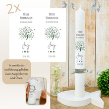 Lade das Bild in den Galerie-Viewer, Kerzenfolie Kommunionkerze "Joey" - personalisiert