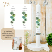 Lade das Bild in den Galerie-Viewer, Kerzenfolie Kommunionkerze „Kort" - personalisiert