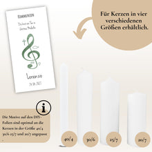 Lade das Bild in den Galerie-Viewer, Kerzenfolie Kommunionkerze "Lorenzo" - personalisiert