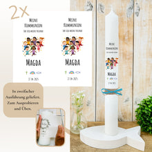 Lade das Bild in den Galerie-Viewer, Kerzenfolie Kommunionkerze "Magda" - personalisiert