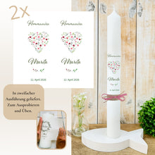 Lade das Bild in den Galerie-Viewer, Kerzenfolie Kommunionkerze "Marita" - personalisiert