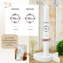 Lade das Bild in den Galerie-Viewer, Kerzenfolie Kommunionkerze "Mira" - personalisiert