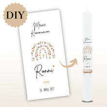 Lade das Bild in den Galerie-Viewer, Kerzenfolie Kommunionkerze "Ronni" - personalisiert