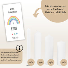 Lade das Bild in den Galerie-Viewer, Kerzenfolie Kommunionkerze "Rune" - personalisiert