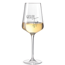 Charger l'image dans la galerie, Weinglas mit Gravur & Spruch " geiler Typ " Leonardo
