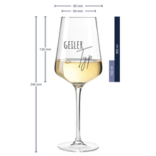 Charger l'image dans la galerie, Weinglas mit Gravur & Spruch " geiler Typ " Leonardo