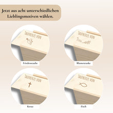 Lade das Bild in den Galerie-Viewer, 🎁 Holzkiste für Taufkerze Kommunionkerze Gravur Aufbewahrungsbox  - personalisiert (100% off)
