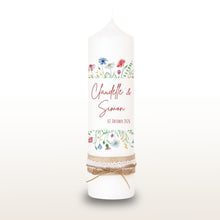 Lade das Bild in den Galerie-Viewer, Hochzeitskerze "Claudelle" Wildblumen- personalisiert