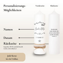 Load image into Gallery viewer, Hochzeitskerze Berge Schwarz – Ansicht 4