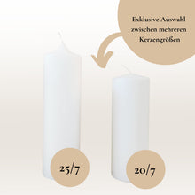 Charger l'image dans la galerie, Hochzeitskerze "Heidi" Berghochzeit Berge schwarz - personalisiert