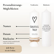 Load image into Gallery viewer, Hochzeitskerze Herz Schwarz – Ansicht 4