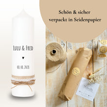 Lade das Bild in den Galerie-Viewer, Hochzeitskerze Namen Herz minimalistisch schwarz – Ansicht 8