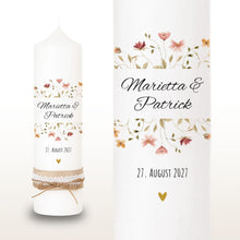 Load image into Gallery viewer, Hochzeitskerze Blumen Bunt – Ansicht 2