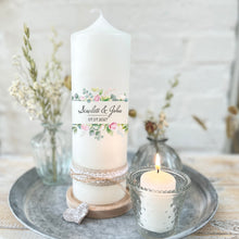 Load image into Gallery viewer, Hochzeitskerze "Meike" Herz gold - personalisiert