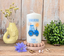 Charger l'image dans la galerie, Bougie pour rentrée scolaire " Amélie " cartable scandi - personnalisée