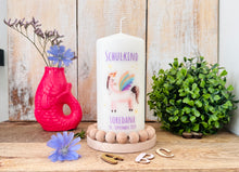 Lade das Bild in den Galerie-Viewer, Kerze zur Einschulung "Einhorn Loredana" - personalisiert