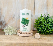 Lade das Bild in den Galerie-Viewer, Kerze zur Einschulung "Fußball Tobias" - personalisiert