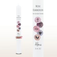 Lade das Bild in den Galerie-Viewer, Kommunionkerze "Alma" - personalisiert