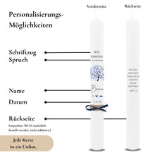 Charger l'image dans la galerie, Kommunionkerze Lebensbaum Symbole blau – Ansicht 3