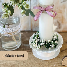 Load image into Gallery viewer, Kommunionkerze Wildblumen rosa – Ansicht 4