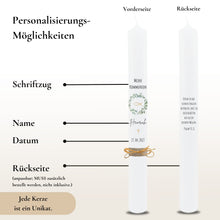 Lade das Bild in den Galerie-Viewer, Kommunionkerze "Heinrich" Eukalyptuskranz - personalisiert