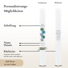 Lade das Bild in den Galerie-Viewer, Kommunionkerze "Konstantin" christliche Symbole - personalisiert