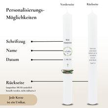 Lade das Bild in den Galerie-Viewer, Kommunionkerze "Lukas" Blätterherzenkranz - personalisiert