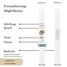 Load image into Gallery viewer, Kommunionkerze Lebensbaum Symbole rosa – Ansicht 3