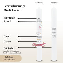 Lade das Bild in den Galerie-Viewer, Kommunionkerze "Melina" - personalisiert